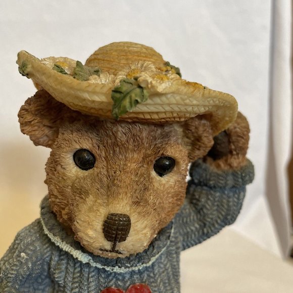 Resin Teddy Bear Large 8" Spring Flowers Don Mechanic Enterprises Sweater Hat - Picture 8 of 11